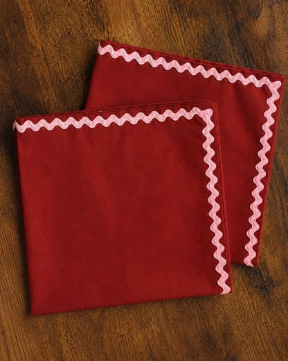 Lot de 2 serviettes terracotta wavy en coton - L'Atelier Vague