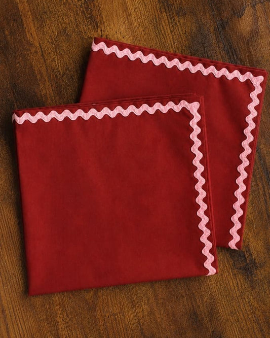 Lot de 2 serviettes terracotta wavy en coton - L'Atelier Vague